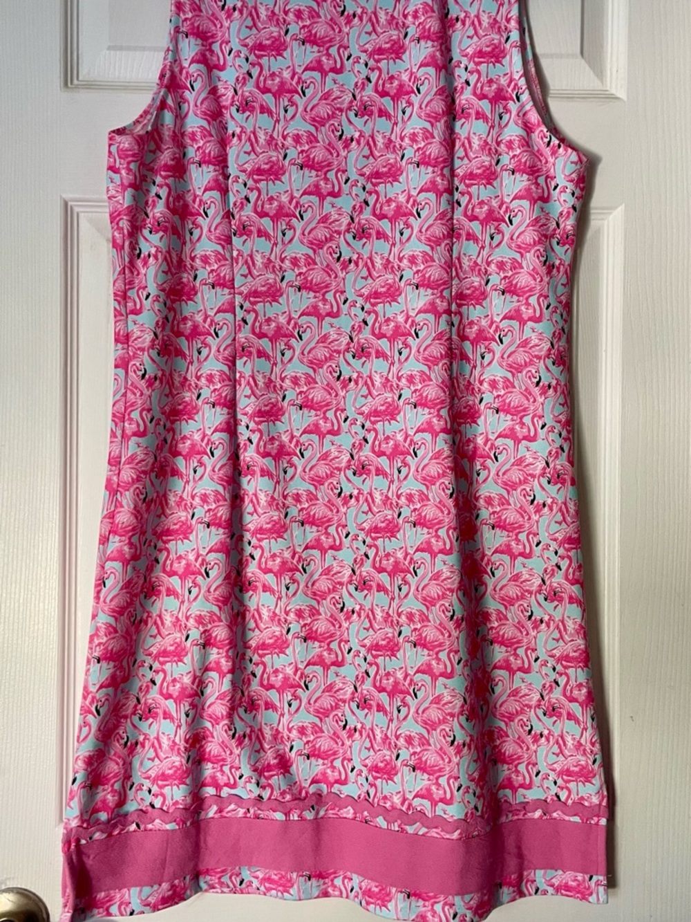 Simply Southern Pink Flamingo Print Sleeveless Mini Dress - Picture 6 of 7